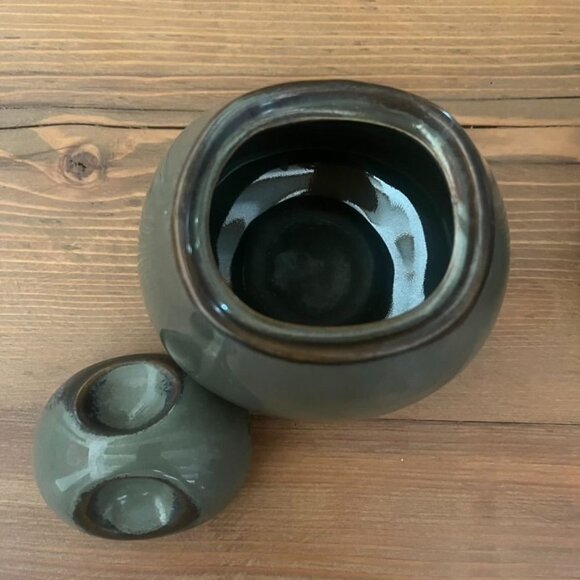 Vintage Sango Nova Green Sugar Bowl & Creamer Set Stoneware Mid-Century Modern - Picture 4 of 7